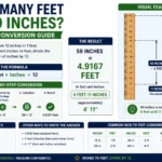 How many feet is 59 inches