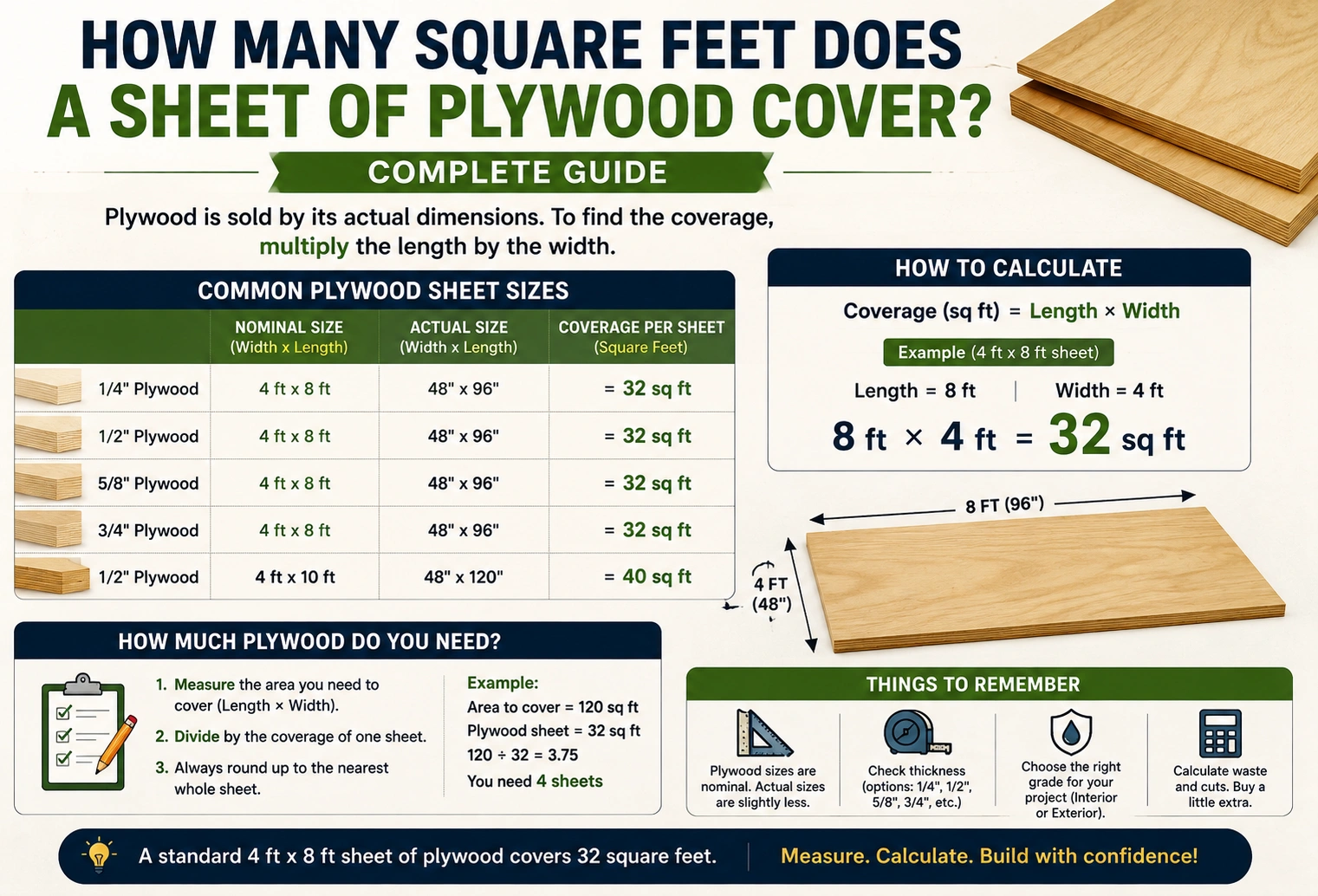 how many square feet does a sheet of plywood cover