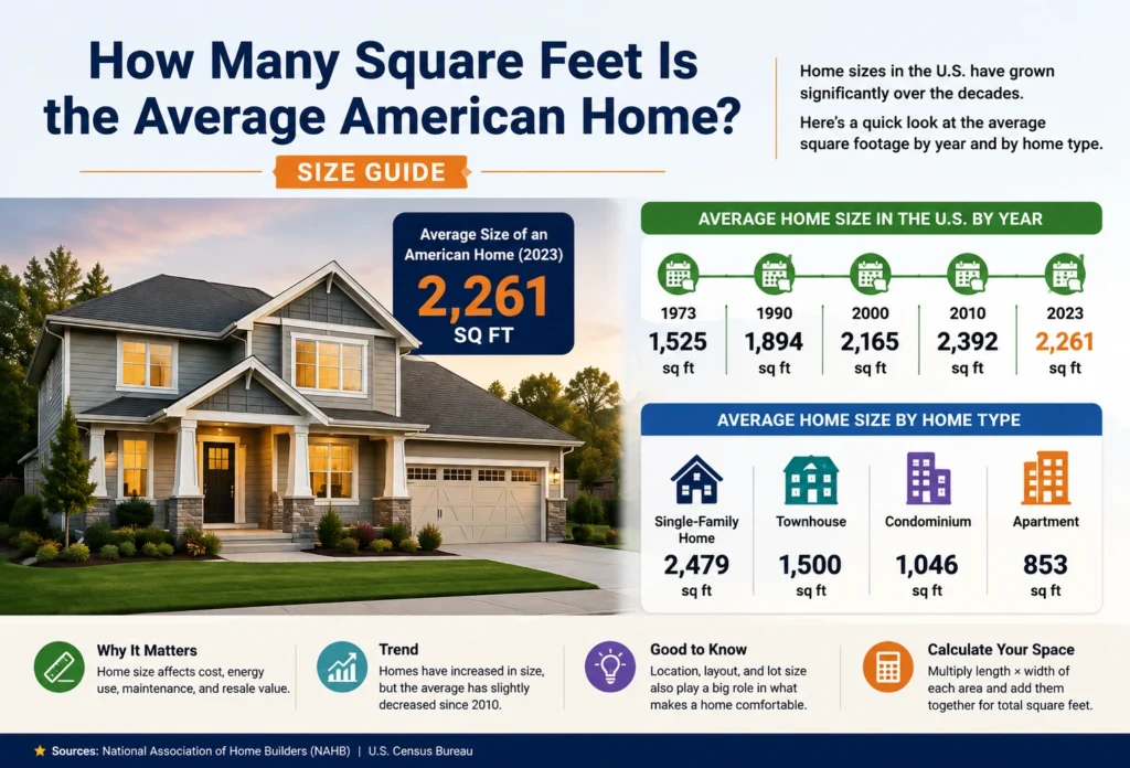 how many square feet is the average American home