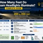 how many feet low beam headlights illuminate