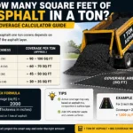 how many square feet of asphalt in a ton