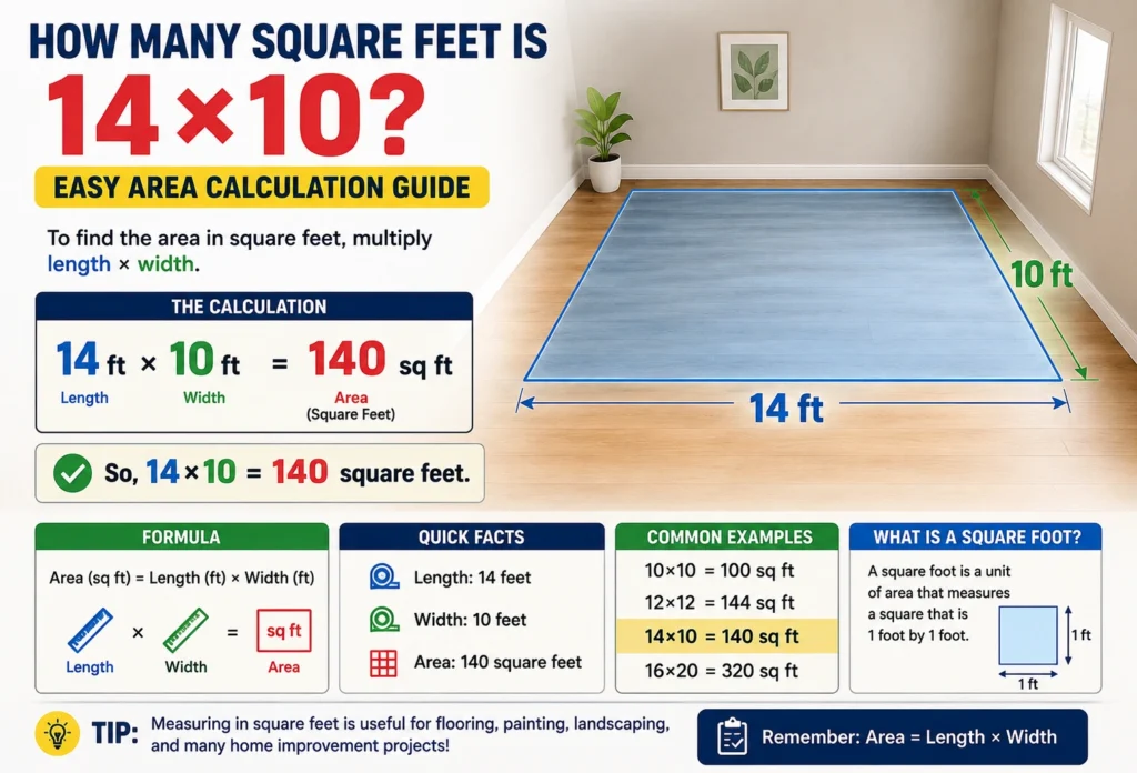 how many square feet is 14×10