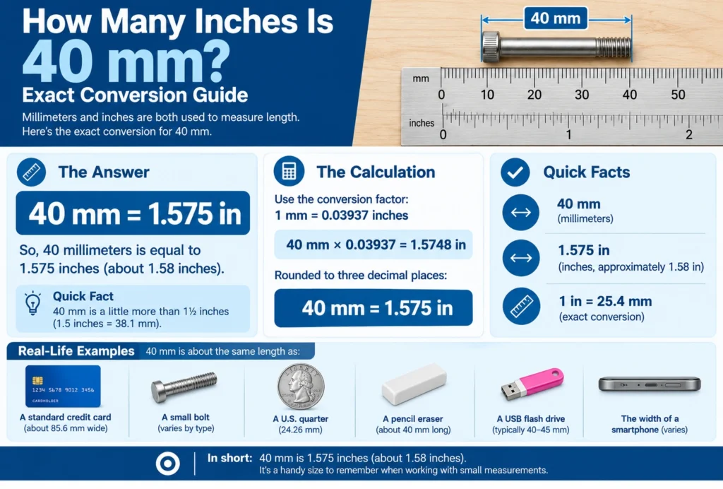 How Many Inches Is 40 mm