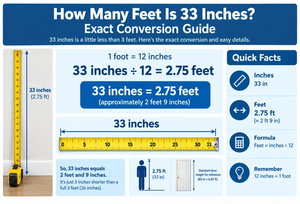 How Many Feet Is 33 Inches