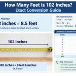 how many feet is 102 inches
