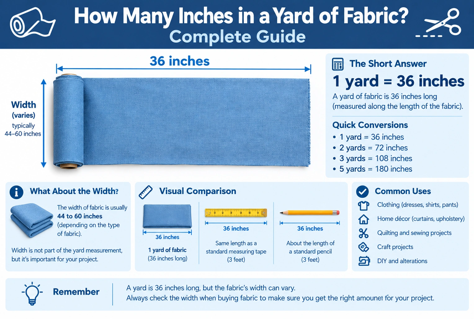 How Many Inches in a Yard of Fabric