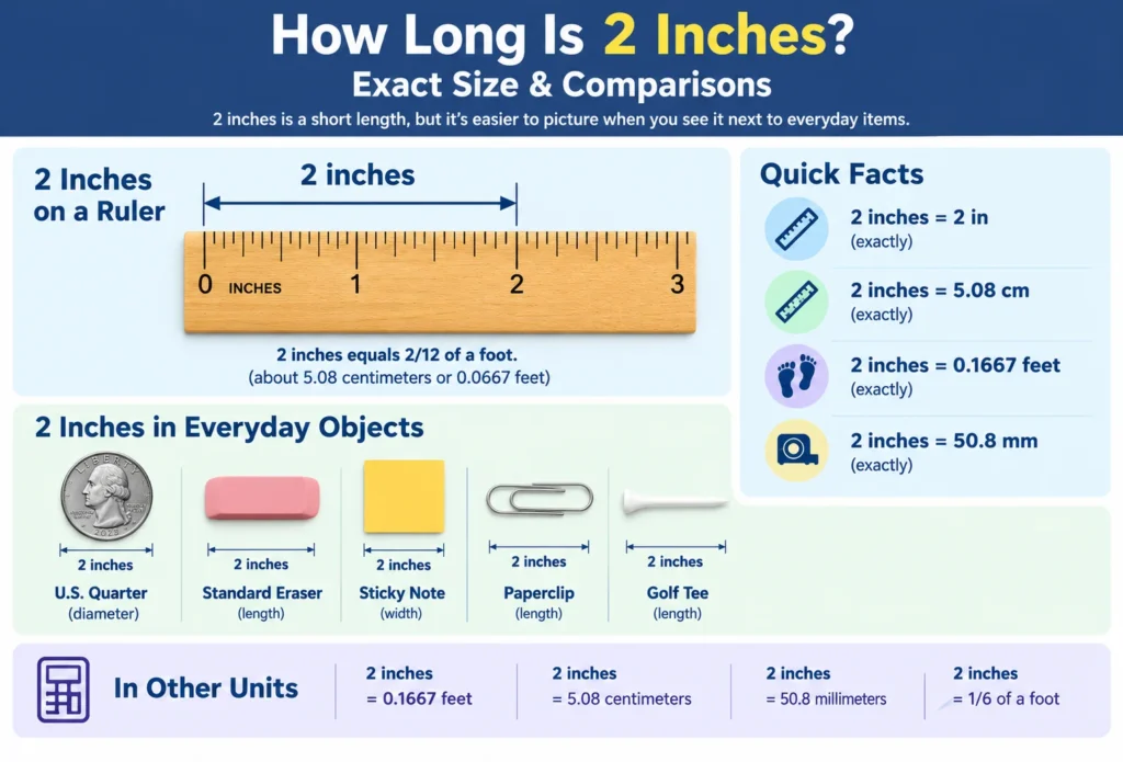how long is 2 inches