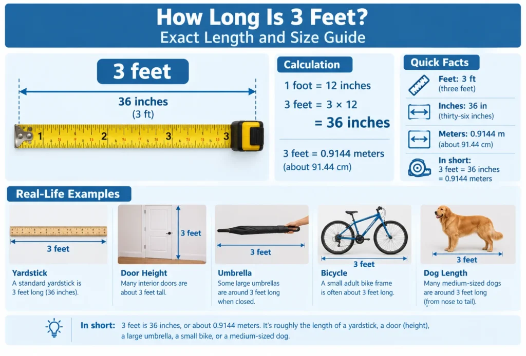how long is 3 feet