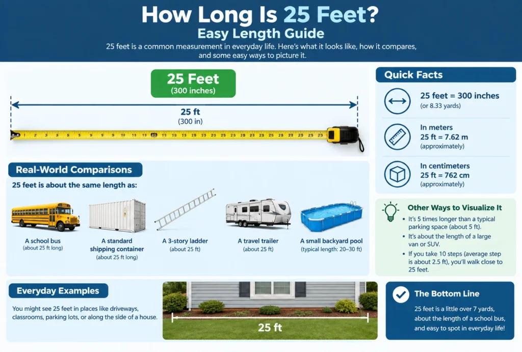 how long 25 feet is