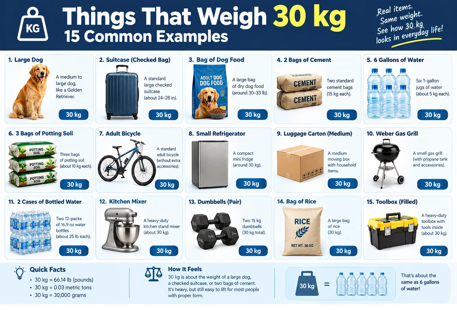 things that weigh 30 kg
