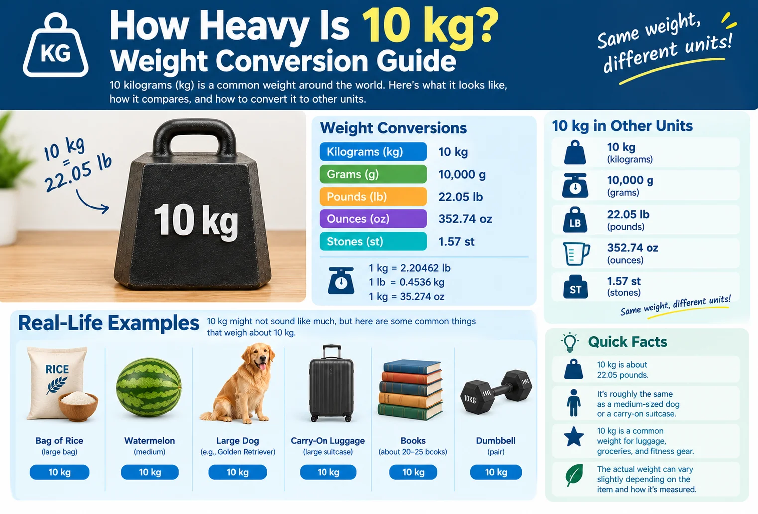 how heavy is 10 kg