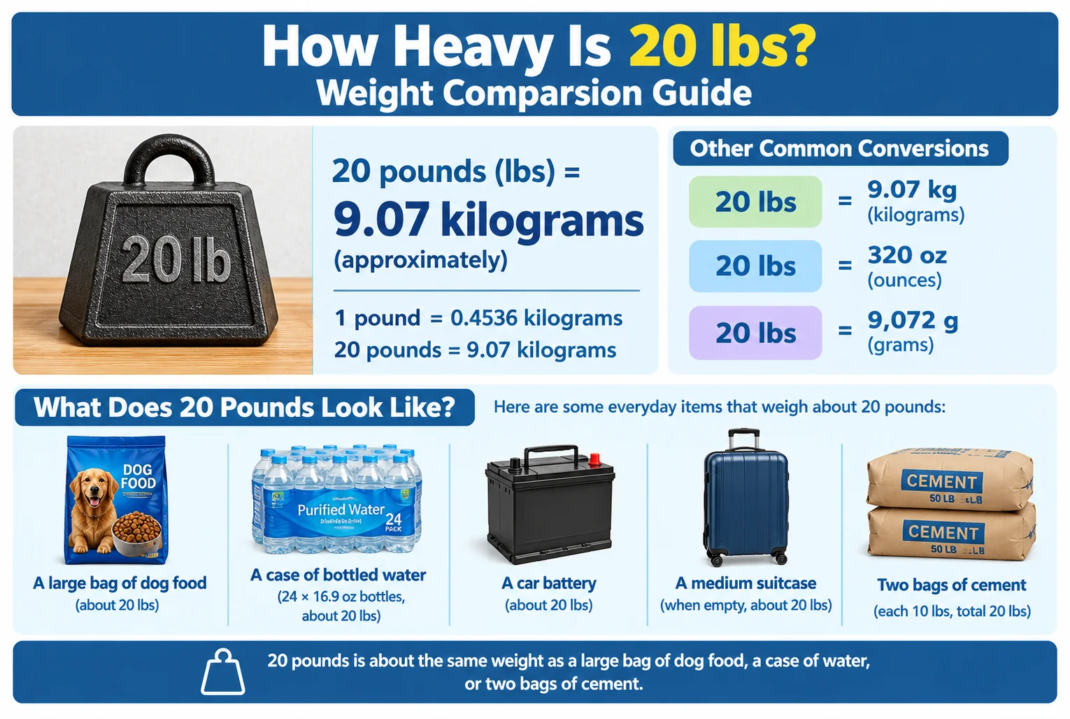 how heavy is 20 lbs