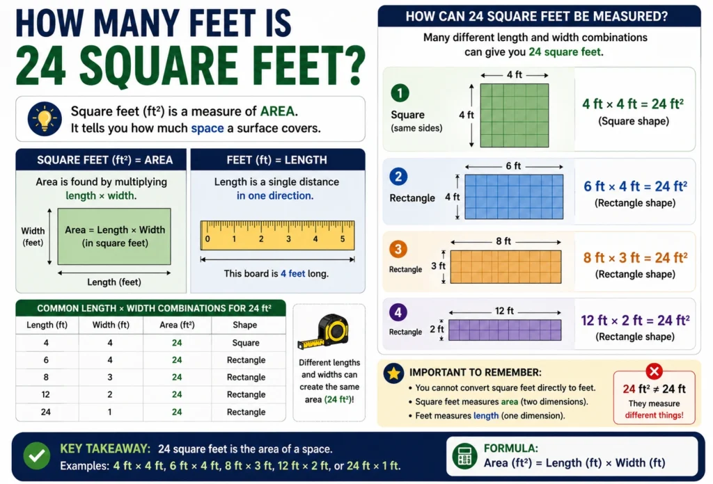How Many Feet Is 24 Square Feet