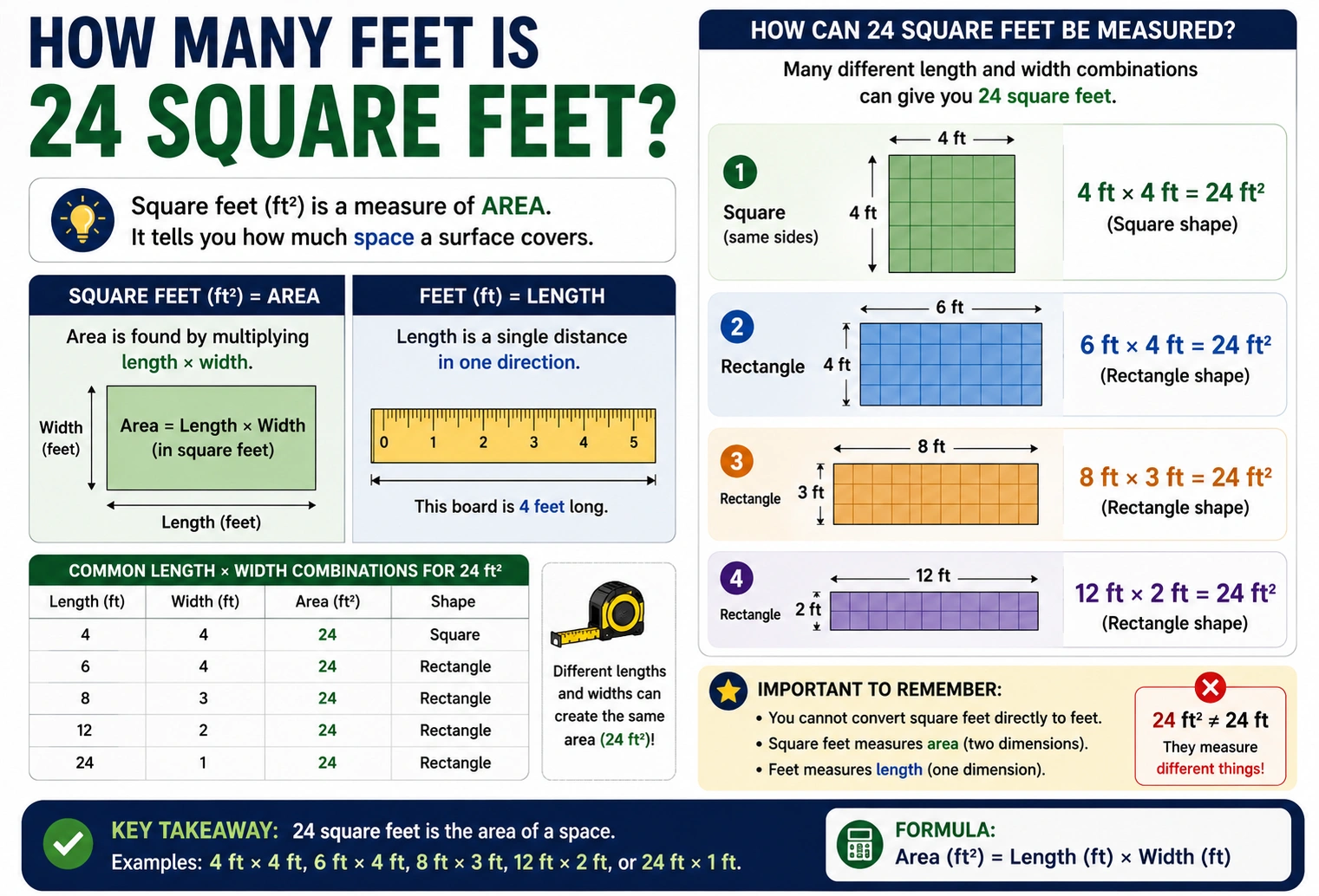How Many Feet Is 24 Square Feet