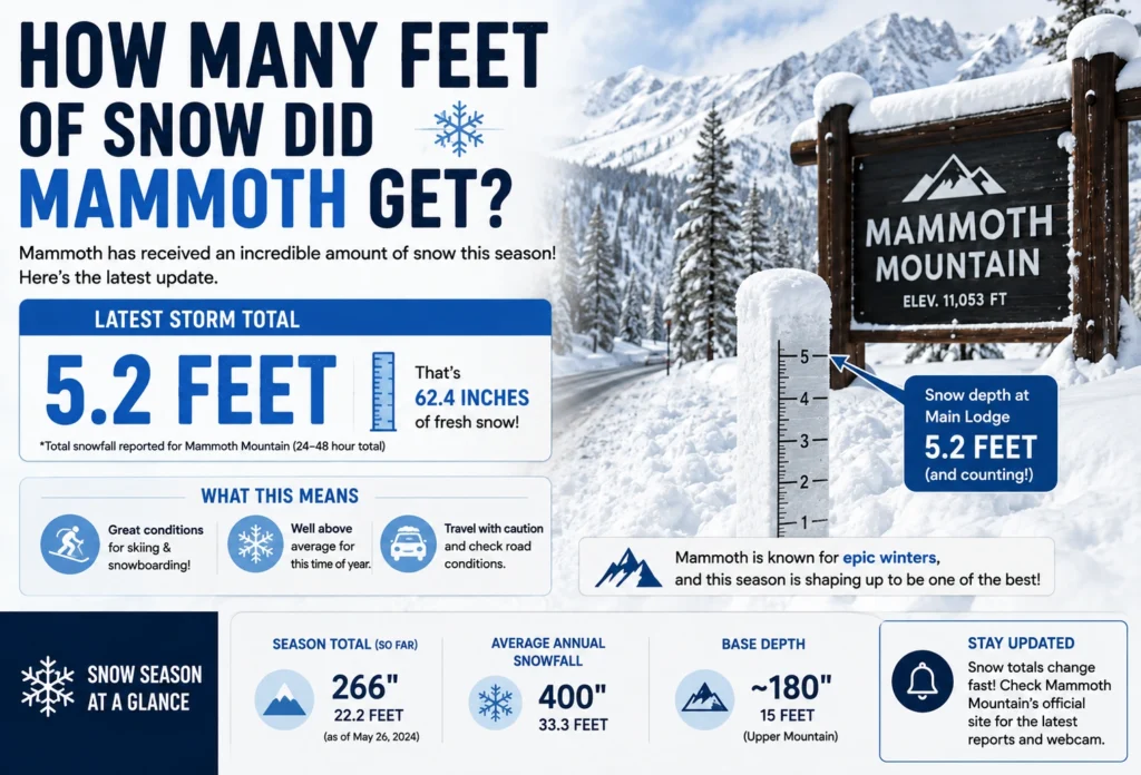 how many feet of snow did mammoth get