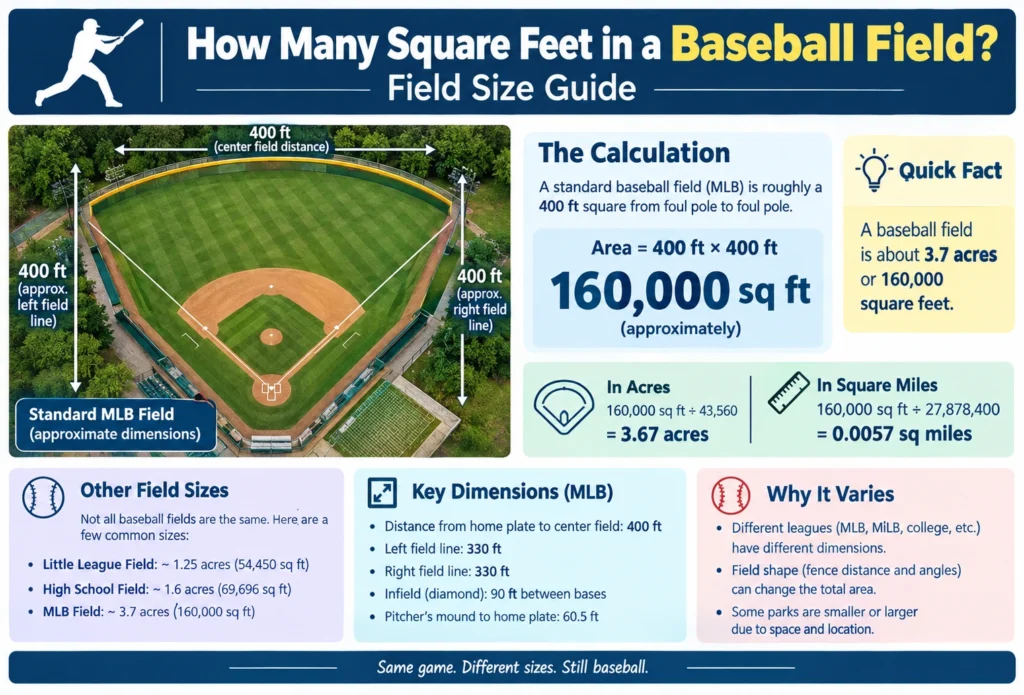How Many Square Feet in a Baseball Field