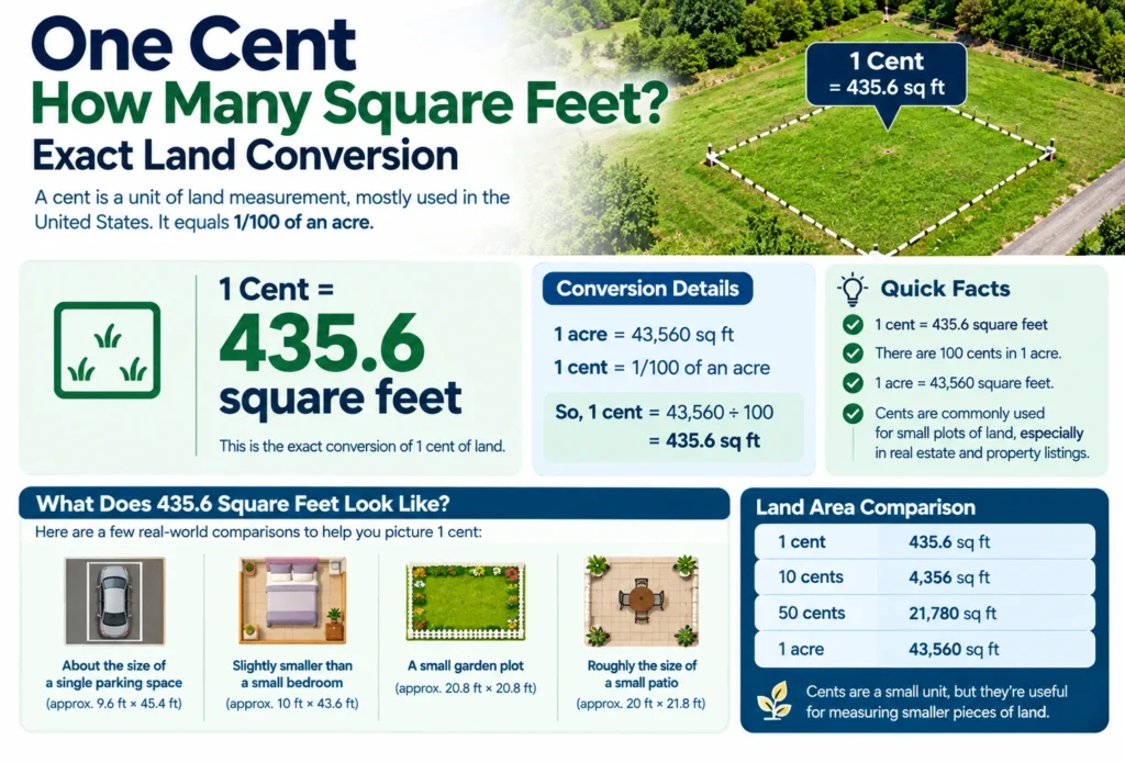 one cent how many square feet