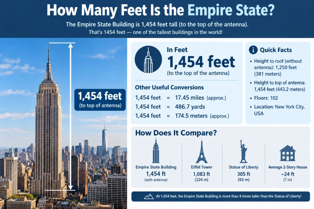 how many feet is the empire state