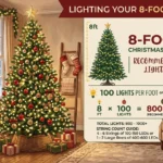 how many feet of lights for 8ft tree