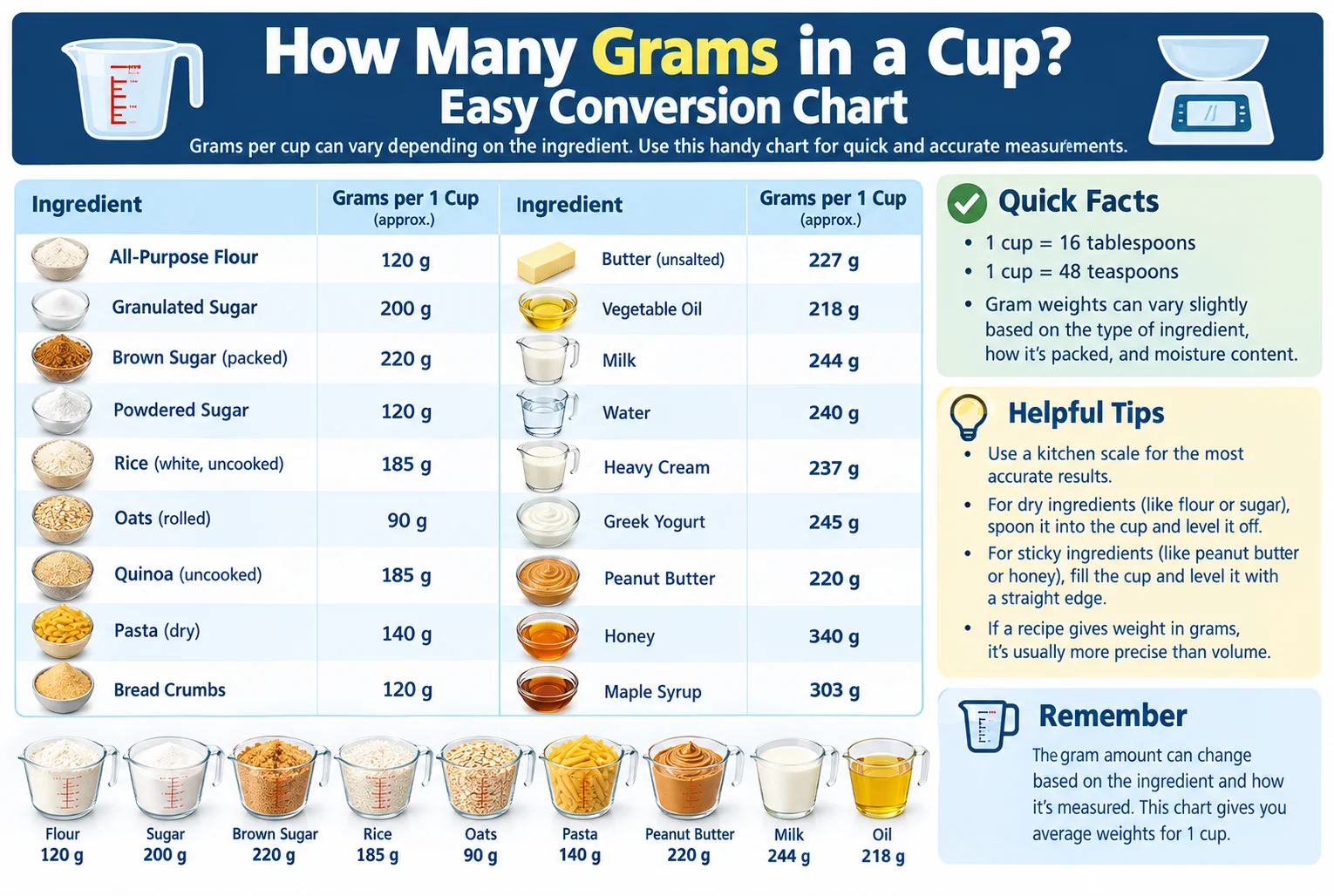 how many grams in a cup