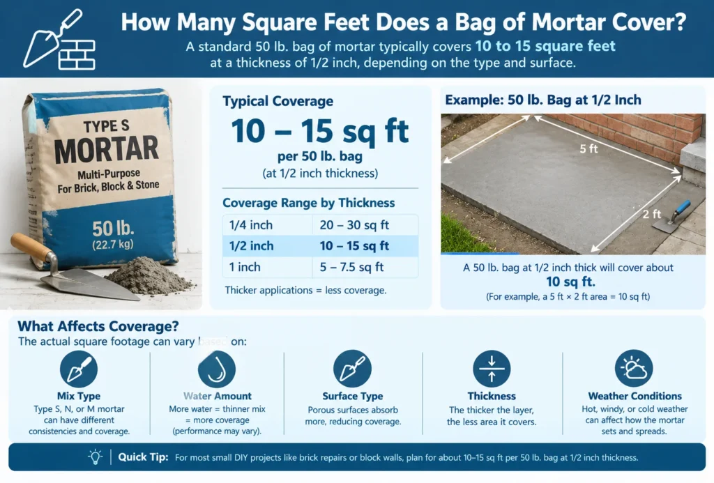 How Many Square Feet Does a Bag of Mortar Cover
